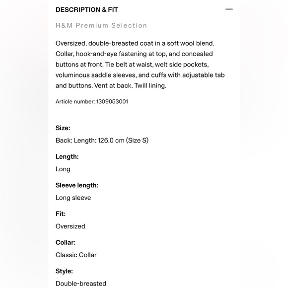 H&M Black Long Coat - Picture 2 of 9